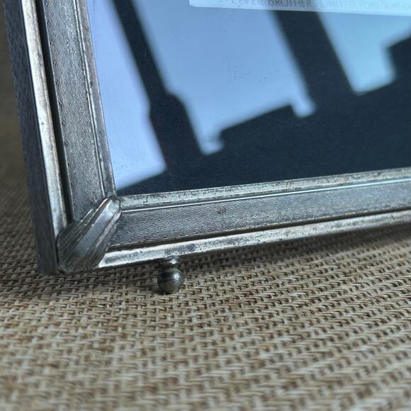 Vintage Art Deco Silver Metal Picture Frame 10x13 Etched Corners Velour Back - Picture 10 of 13